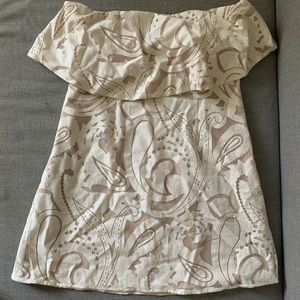 Nude/white lace cami